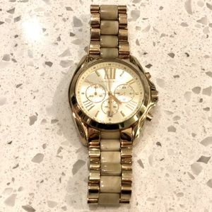 Michael Kors gold acetate watch, original links included for resizing!